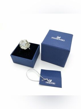 Swarovski Crystal Poison Ring Size 58 Silver Tone New in Box With Tags